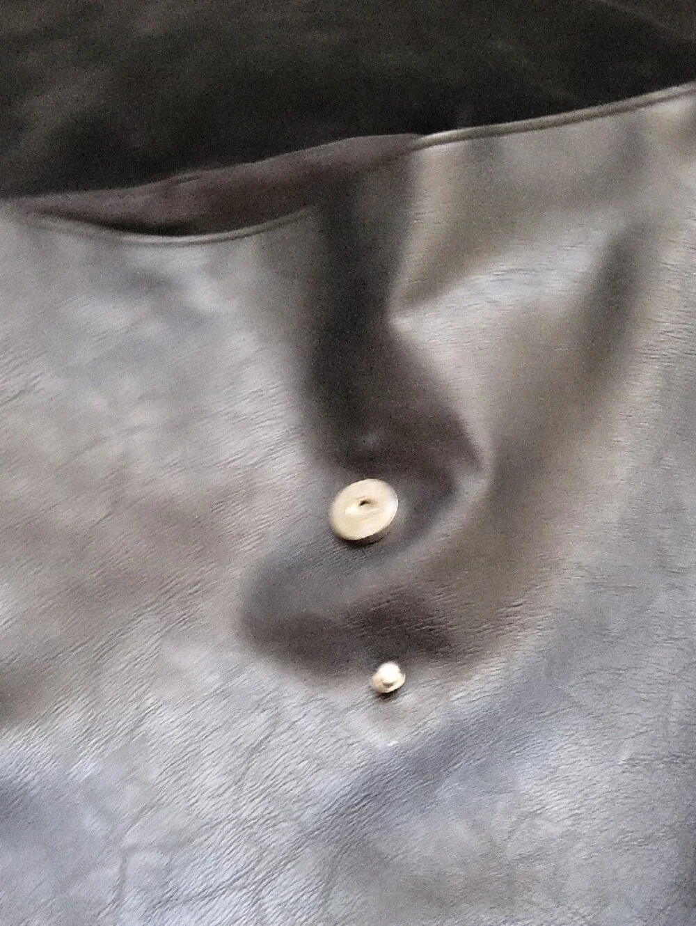 Black Faux Leather and Suede Fold-Over Backpack